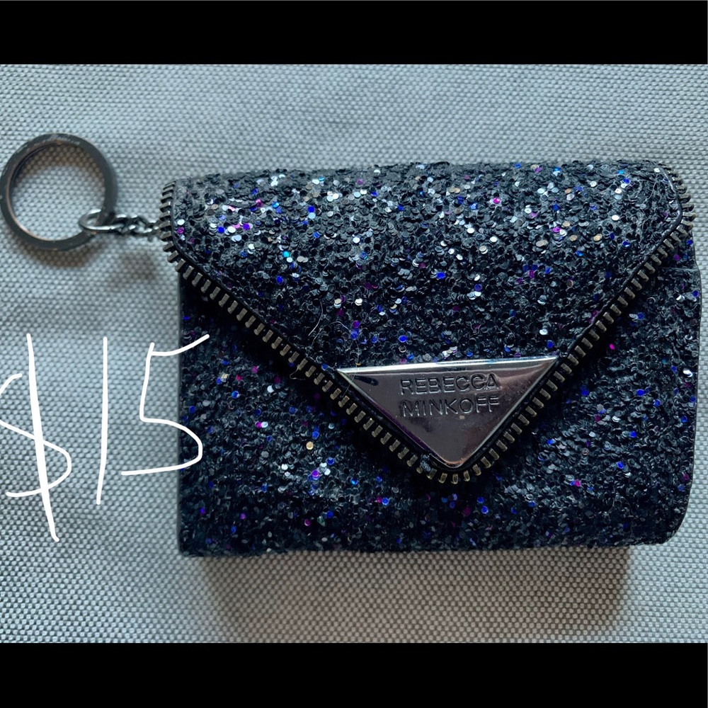 Rebecca minkoff glitter purple coin bag smal purse